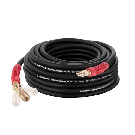 Intertool Rubber Air Hose, 50 ft. x 1/4 in., Black PT08-1721